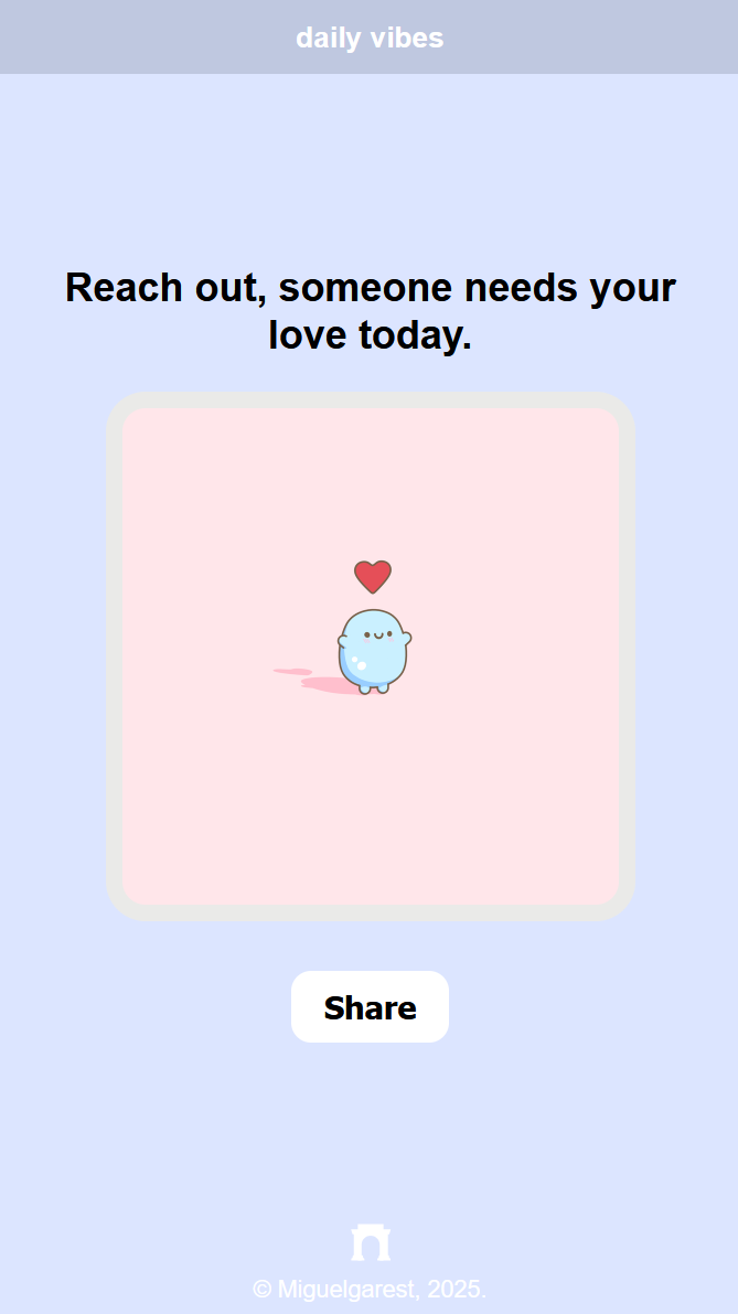 Daily Vibe Mini App - Farcaster Mini Apps screenshot